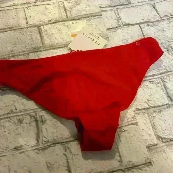 NWT women’s Red Carter Scarlet Red Weave Bikini Bottoms Size Small - Picture 4 of 5